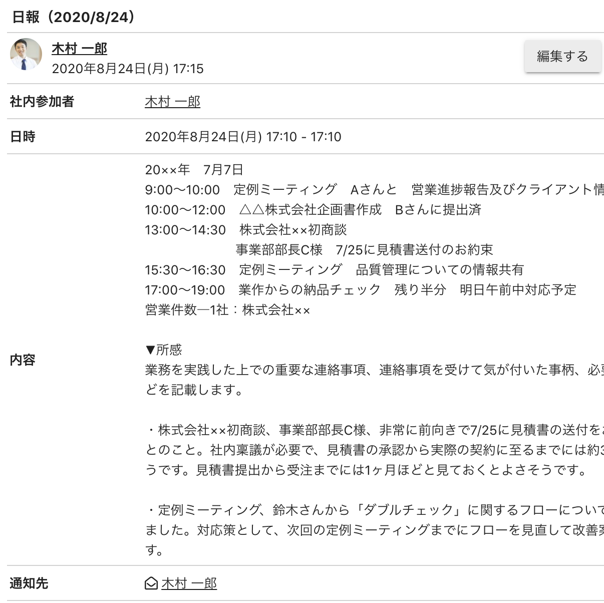 既読の分かる報告書機能でカンタン日報管理